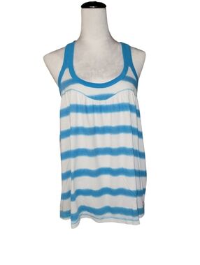 Pink Victoria's Secret Blue & White Striped Racerback Loose fit Tank Size Large